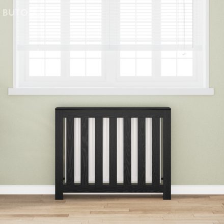 vidaXL Radiátor Borító Fekete Tölgy 104x20x82 cm Mérnökelt Fa