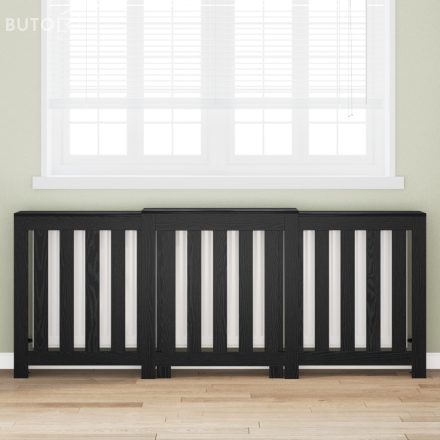 vidaXL Radiátor Fedél Fekete Tölgy 205x21.5x83.5 cm Mérnöki Fa