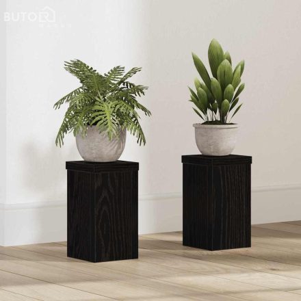 vidaXL Növényállvány 2 pcs Musta tammi 10 x 10 x 18 cm Faanyag