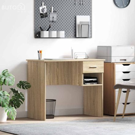 vidaXL íróasztal tárolóval Sonoma tölgy 90x49.5x75 cm módosított fa