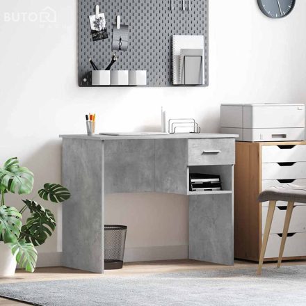 vidaXL íróasztal tárolóval beton szürke 90x49.5x75 cm Mérnöki fa