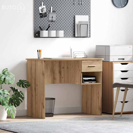 vidaXL Íróasztal tárolóval Mesteri tölgy 90x49.5x75 cm Szerelt fa