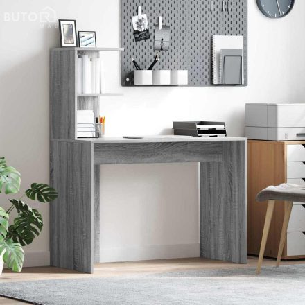 vidaXL Szürke íróasztal Szürke sonoma Forgácslap Standard asztal méret