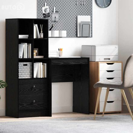 vidaXL Íróasztal Fekete tölgy Rétegelt fa 60 x 40 x 76 cm Íróasztal