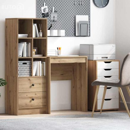 vidaXL Íróasztal Művészi Tölgy Mérnöki Fa 60 x 40 x 76 cm Elegáns