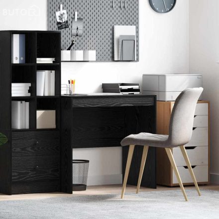 vidaXL Íróasztal Fekete Tölgy 80x50x76 cm Mérnöki fa