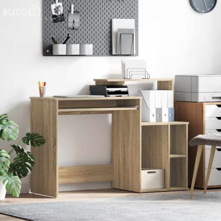 vidaXL Íróasztal tárolóval sonoma tölgy 120.5 x 44 x 88.5 cm Faanyag