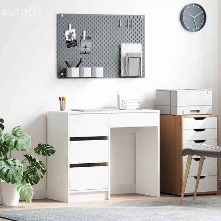 vidaXL Fehér Íróasztal Fehér MDF Közepes Tárolás Fehér Íróasztal
