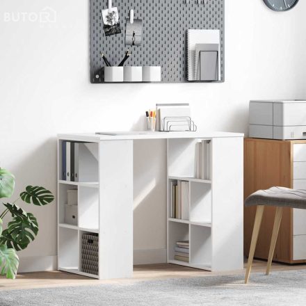 vidaXL Fehér Sarokíróasztal Fehér MDF Közepes Tároló