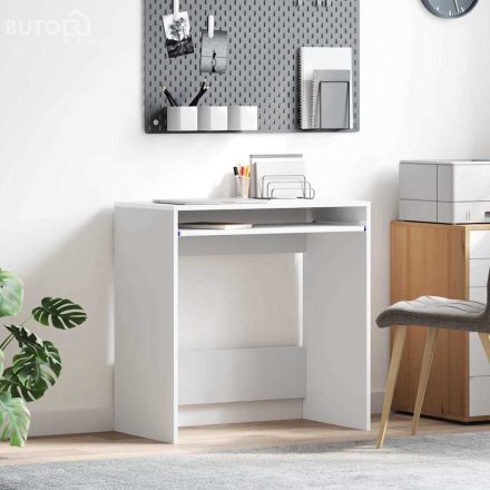 vidaXL Számítógépasztal Fehér Engineered wood Kompakt Szervezők