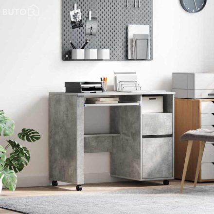 vidaXL Asztal Kerekekkel fiókkal Beton tölgy 91 x 50 x 77 cm Faanyag