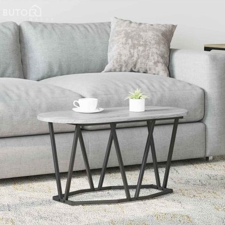 vidaXL Dohányzóasztal Szürke 80 x 40 x 40,5 cm Mérnöki fa és fém