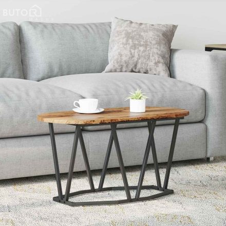 vidaXL Dohányzóasztal Régi fa 80 x 40 x 40,5 cm Mérnöki fa és fém