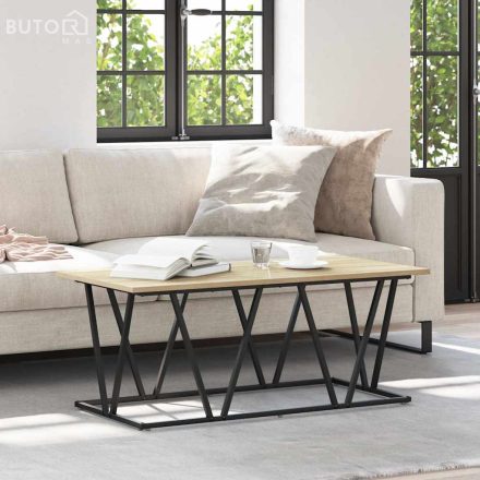 vidaXL Dohányzóasztal sonoma tölgy 100 x 50 x 40 cm Mérnöki fa és fém