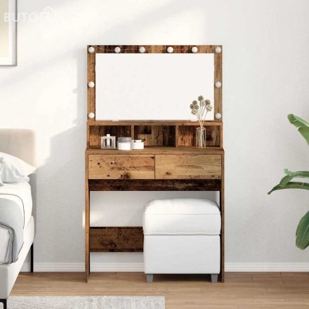 vidaXL Öltözködőasztal fiókkal Régi fa 80 x 41 x 134,5 cm Faanyag