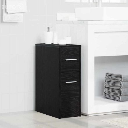 vidaXL Karcsú fürdő szekrény Musta tammi 22 x 44 x 61.5 cm
