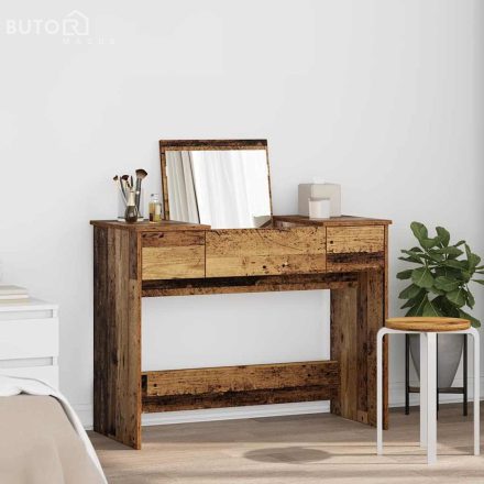 vidaXL Öltözködőasztal fiókkal Régi fa 100 x 45 x 76 cm Faanyag
