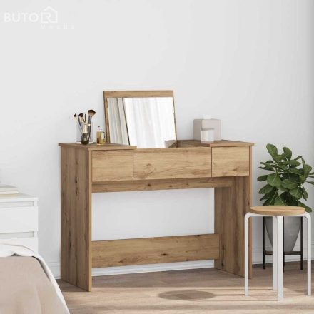 vidaXL Öltözködőasztal fiókkal kézműves tölgy 100 x 45 x 76 cm Faanyag