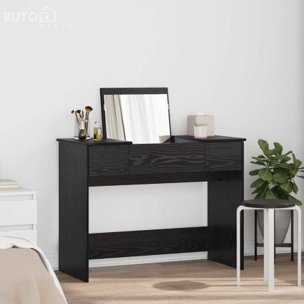 vidaXL Öltözködőasztal fiókkal Musta tammi 100 x 45 x 76 cm Faanyag