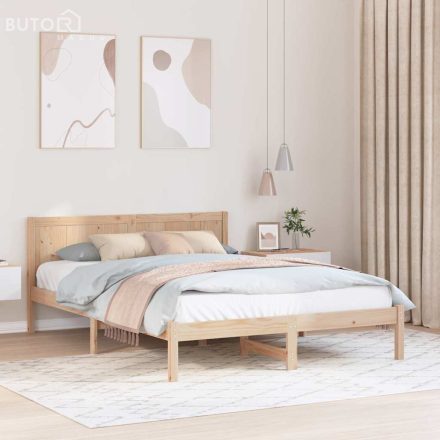 vidaXL Egyszemélyes Fenyő Ágykeret Természetes Tömör Fenyőfa 150 x 200 cm
