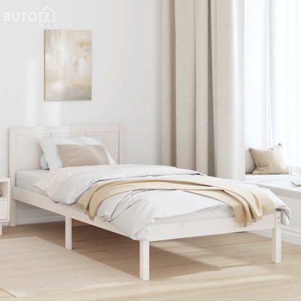 vidaXL Fehér Fa Ágykeret Fehér Fa 100 x 200 cm Tartós Fehér Ágykeret