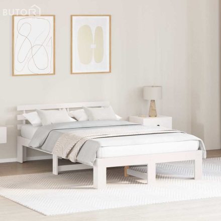 vidaXL Fehér Fenyőfa Ágykeret Fehér Tömörfa 120 x 200 cm Tartós