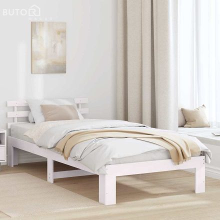 vidaXL Fehér Fa Ágykeret Fehér Fa 75 x 190 cm Egyszerű Fehér Ágykeret