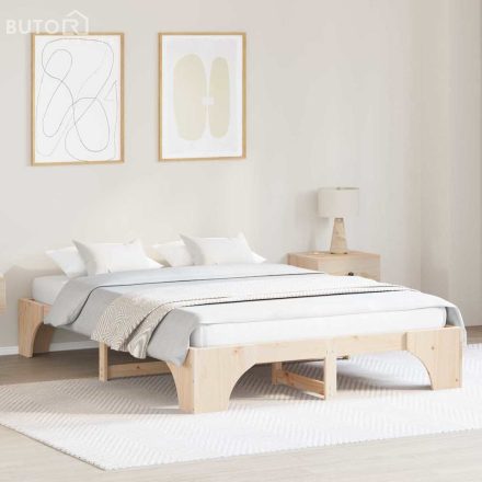 vidaXL Ágykeret 150x200 cm Tömör Fenyőfából