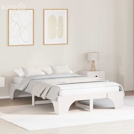 vidaXL Fehér Ágykeret 120x200 cm Tömör Fenyőből