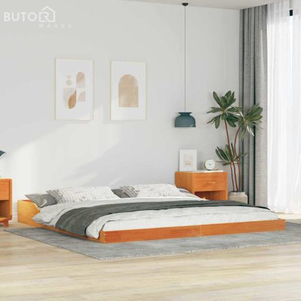 vidaXL Ágykeret Viaszbarna 180 x 210 cm Tömör fenyőfa