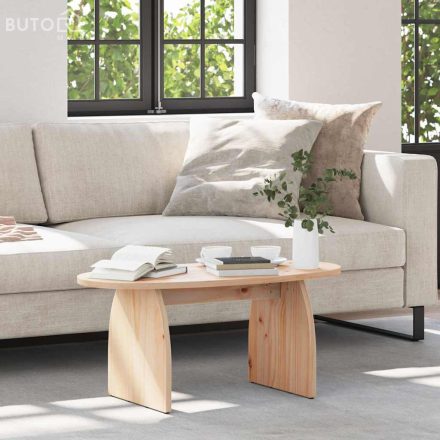 vidaXL Dohányzóasztal Természetes 80 x 40 x 35 cm Tömör fenyőfa