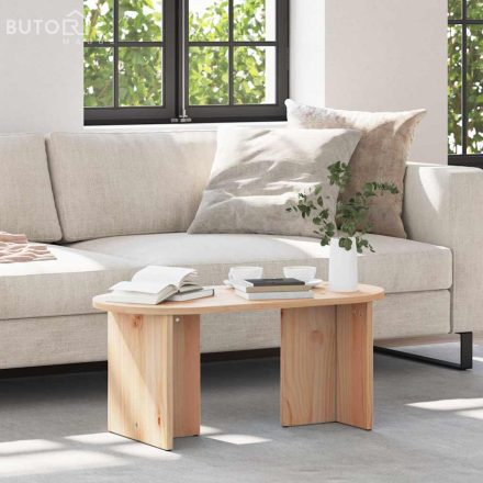 vidaXL Dohányzóasztal Természetes 80 x 39.5 x 35 cm Tömör fenyőfa