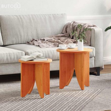 vidaXL Dohányzóasztal 2 pcs Viaszbarna 41.5 x 41.5 x 44 cm