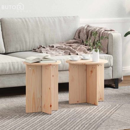 vidaXL Dohányzóasztal 2 pcs Természetes 41.5 x 41.5 x 41 cm