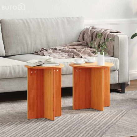 vidaXL Dohányzóasztal 2 pcs Viaszbarna 41.5 x 41.5 x 41 cm