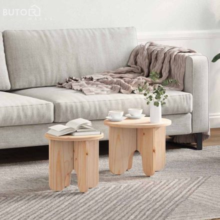 vidaXL Dohányzóasztal 2 pcs Természetes 39.5 x 39.5 x 30 cm