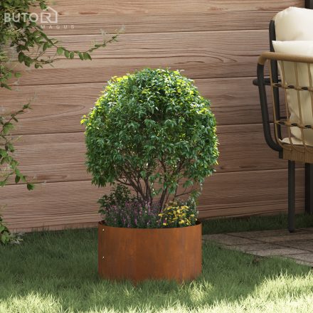 vidaXL Corten Acél Virágcserép Corten acél Corten acél Közepes Tartós