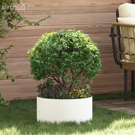 vidaXL Fehér Fém Virágcserép Fehér Fém 40 cm átmérő Fém virágcserép