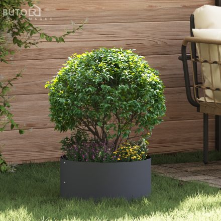 vidaXL Antracit Fém Cserép Antracit Fém 40 cm átmérő Tartós