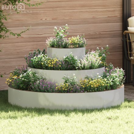 vidaXL Fém Virágcserép Galvanizált acél Ø 120 cm Tartós Nagy virágcserép