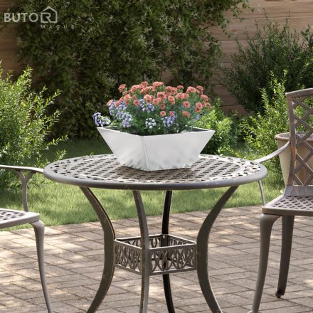 vidaXL Fém virágcserép Galvanizált acél 35 x 35 x 15 cm Virágcserép