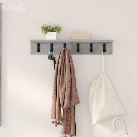 vidaXL Fali Kabáthorog Beton szürke 60 x 10.5 x 10.5 cm Faanyag