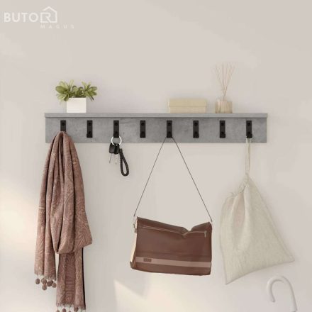 vidaXL Fali Kabáthorog Beton szürke 80 x 10.5 x 10.5 cm Faanyag
