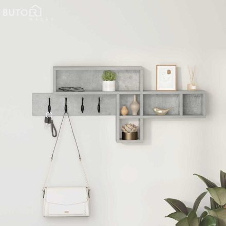 vidaXL Fali Kabáthorog Beton szürke 100 x 12 x 43.5 cm Faanyag
