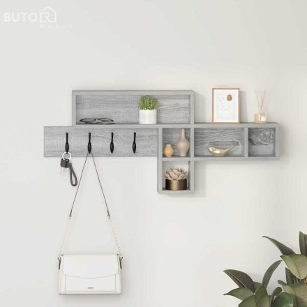 vidaXL Fali Kabáthorog Szürke sonoma 100 x 12 x 43.5 cm Faanyag