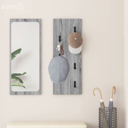 vidaXL Fali Kabáthorog Szürke sonoma 30 x 1.5 x 80 cm Faanyag