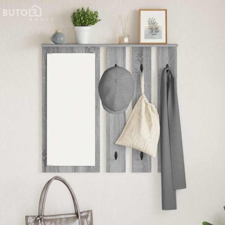 vidaXL Fali Kabáthorog polcokkal Szürke sonoma 84 x 10 x 80 cm Faanyag