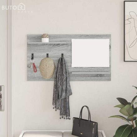 vidaXL Fali Kabáthorog polcokkal Szürke sonoma 90 x 10 x 50 cm Faanyag