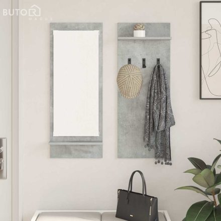 vidaXL Fali Kabáthorog polcokkal Beton szürke 70 x 10 x 90 cm Faanyag