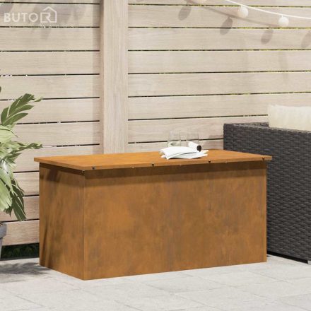 vidaXL Kültéri Tároló Doboz Barna 100 x 50.5 x 50 cm időjárásálló acél